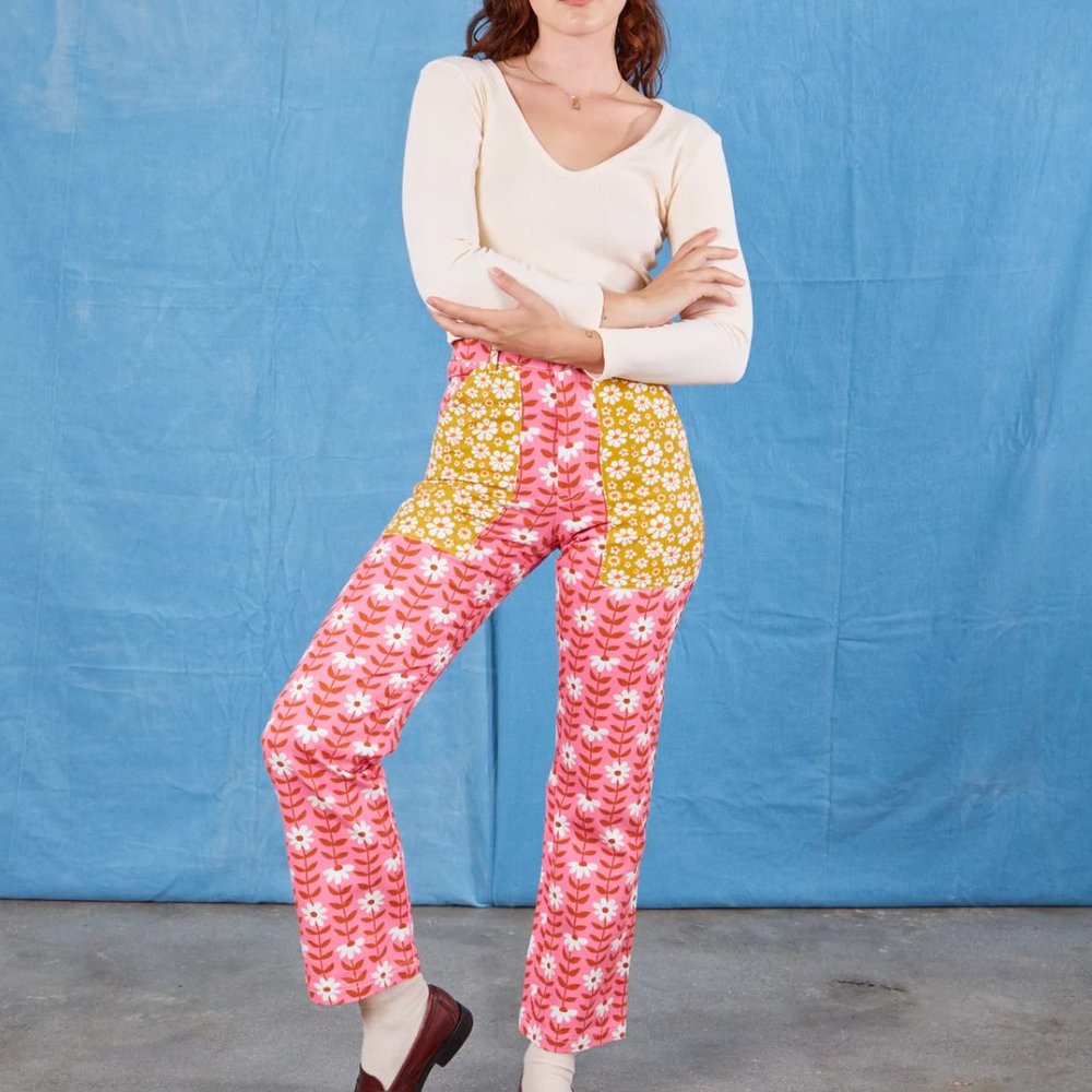 Big Bud Press: MISMATCHED WORK PANTS - PINK/YELLOW
